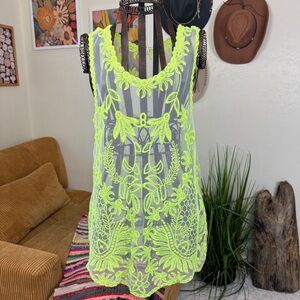 May & July | neon lace tank top | S